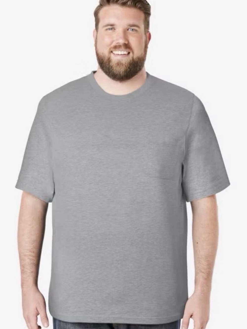 Men's 4XL  Short Sleeve Crew Pocket Tee - Gray